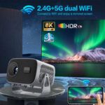 Portable Mini Projector Android Dual Wifi 4K Full HD